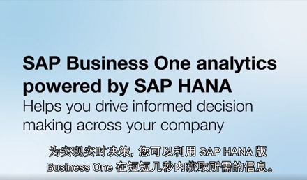 SAP Business One HANA讓您的決策更簡(jiǎn)單、準(zhǔn)確